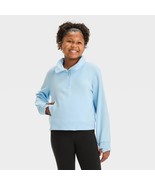 All In Motion Girls 1/2 Zip Fleece Pullover Sweatshirt LARGE (10/12) Aqu... - $17.99