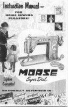 Morse Super Dial Manual for Sewing Machine LEVER ON FRONT Enlarged Hard ... - $12.99