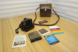 Vtg Polaroid SX-70 Sonar OneStep Instant Film Camera Lot & KP-25 Case (Untested) - $116.86