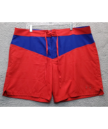 Under armour Board Shorts Men Red Blue Swimwear Drawstring Side Slit Swo... - €20,77 EUR