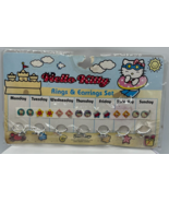 Hello Kitty Vintage Rings and Earrings 30th Anniversary Set Sanrio 2004 - $18.99