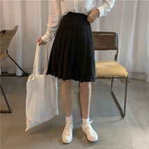 Black Pleated Midi Skirt Outfit Women Plus Size Pleated Midi Skirt image 2