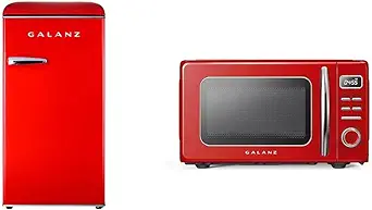 Galanz GLR33MRDR10 Retro Compact Refrigerator, Single Door Fridge, Adjus... - £581.88 GBP