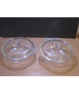 2 Vintage Pyrex 024 Clear Glass 2 Qt Casserole Dishes w/ Pyrex Lids - $47.52