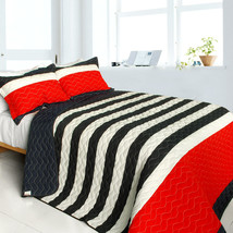 [Sahara&#39;s Story] 3PC Patchwork Quilt Set (Full/Queen Size) - £81.10 GBP