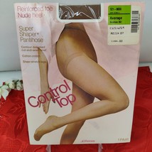 JCPenney Control Top Super Shaper Pantihose Average Suntan 03 Open  - $7.98