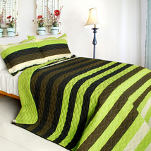 [Olive] 3PC Patchwork Quilt Set (Full/Queen Size) - £78.24 GBP