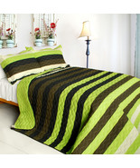 [Olive] 3PC Patchwork Quilt Set (Full/Queen Size) - £78.54 GBP