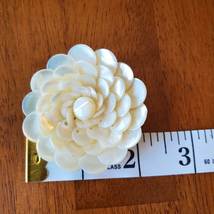 Vintage Brooch, Mother of Pearl Lotus Flower, Made in Japan, MCM Mid-Century image 5