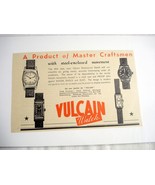 1945 South Africa Ad Vulcain Watch With Steel-Enclosed Movement - $10.96 CAD