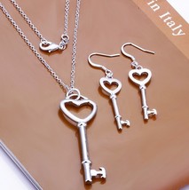 Key to my heart jewelry set 925 silver FREE shipping - $19.99