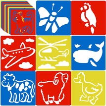 36 Pieces Stencils For Kids, 5.6 X 6 Inches Colorful Drawing Template Kits, Pain - £15.97 GBP