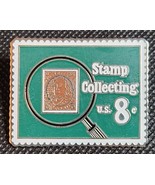 Benjamin Franklin USPS Stamp Collecting Hat Lapel Pin Green 8 Cents - £3.93 GBP