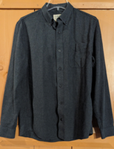 VTG LL Bean Shirt Mens Medium Flannel Slightly Fit Gray Houndstooth Butt... - $19.34