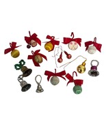 Vintage Retro Bell &amp; Satan Silk Balls Christmas Ornament Lot Decorations... - $372.92 MXN
