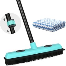 Rubber Broom Carpet Rake For Pet Hair Removal, Fur Remover Broom With 59... - $39.93
