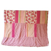 Reversible Youth Girls Duvet Cover Orange Pink Floral Patchwork 60Wx88L ... - $21.46