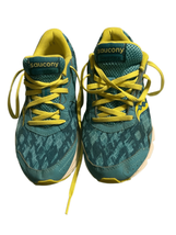 Saucony Womens Teal and Yellow Lace Up Round Toe Athletic Running Shoes ... - $23.38