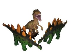 Toys R Us Maidenhead Toy Dinosaur Rubber Stegosaurus T-Rex Figure Lot Of 3 - £35.48 GBP