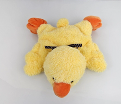 Carters Squishy Floppy Plush Beanbag Duck Chick Yellow Orange Brown Dot Bow - £63.30 GBP