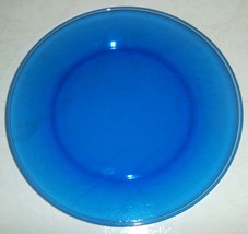 Fortecrisa Cobalt Blue Extra Large 10 3/4&quot; Thick Glass Dinner Plate - Made In Me - £11.26 GBP