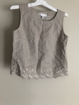 Petite Sophisticate 2pc Linen Ladies Sleeveless Top &amp; Capri Pants Size 8 NWT - £72.63 GBP