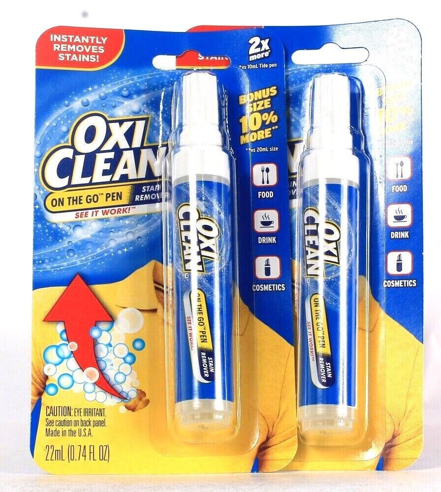 Primary image for 2 Ct Oxi Clean 0.74 Oz Stain Remover On The Go Pen For Food Drink Cosmetics