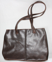 Crazy Horse Brown Faux Leather Tote Bag RN 70272 - £16.92 GBP