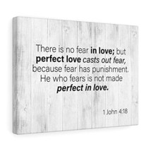 Bible Verse Canvas No Fear in Love 1 John 4:18 Wall Art Christian Home D... - £81.45 GBP