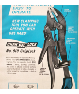 1966 Channel Lock 910 Grip Lock Wrench Advertisement Vintage Tools Penn ... - $27.32 CAD