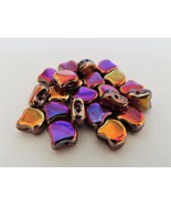 20 7.5 x 7.5 mm Czech Glass Matubo Ginkgo Leaf Beads: Jet - Full Sliperit - $44.54 MXN