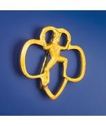 Vintage Brownie Girl Scouts Trefoil Elf Membership Pin, Brass C-Clasp, 1... - $266.84 MXN