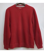 IZOD Men&#39;s Red Sweater Long Sleeve Crew Neck Pullover Cotton Blend Size ... - £10.25 GBP