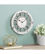 Distressed Ivory Farmhouse Wall Clock 10&quot; Antiqued Cut Out Country Home ... - €52,51 EUR