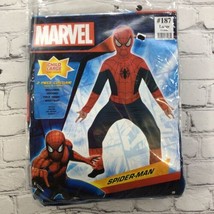 Marvel Spider-Man 2Pc Halloween Costume Childs Size L Bodysuit With Hood - £23.32 GBP