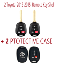 2 Toyota Corolla Camry Rav 2012-2015 4 Button Remote Key Shell + PROTECT... - £11.18 GBP