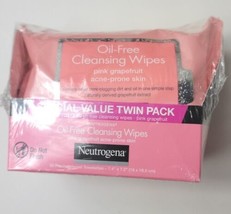 Neutrogena Pink Grapefruit Oil-Free Cleansing Wipes Acne Prone 25 Count 2 Pack - £15.21 GBP