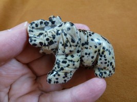 (Y-ELE-ST-736) spotted Jasper ELEPHANT gemstone carving figurine love el... - $17.53