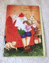 Spanish Greeting Card Christmas Feliz Navidad Santa Claus Cat Gifts - £3.17 GBP