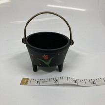 Wilton Cast Iron Miniature 3 Legged  Pot With Metal Handle 2.5”  Tulip Painted - £11.01 GBP