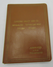 Vintage New Old Stock Leatherbound Address Book - Gardena Valley Seed Co... - $4.54
