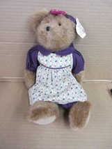 NOS Boyds Bears OLIVIA 902015 Plush Floral Dress Purple Sweater Hearts B77 B - £28.76 GBP
