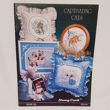 Captivating Cats Cross Stitch Leaflet 63 Book Color Charts 1989 Tabby Pe... - $16.99