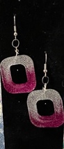 Resin Sparkly earring-pink Silver color- $4-FREE SHIPPING-PRICE Reduced - £3.20 GBP
