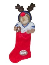 Vintage 1994 Team NFL Plush Chicago Bears Reindeer Helmet Christmas Stocking 24" - $27.55