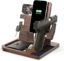 Adaptive Wood Rack Phone Docking Charging Station Gifts for Men Dad Birthday Ide - $92.84