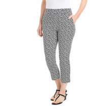 Hilary Radley Women&#39;s Pull-on Capri Stretch Pants Size: L, Black &amp; Off-W... - $28.99