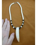 G157-60) 3-1/2&quot; one HUGE GATOR TOOTH aceh bovine bone Necklace Alligator... - £107.37 GBP