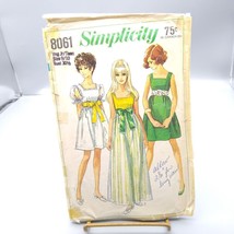 Vintage Sewing PATTERN Simplicity 8061, Young Junior Teen 1968 Baby Doll Dress i - £15.22 GBP
