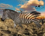 28&quot; X 44&quot; Panel Zebra Call of the Wild African Safari Cotton Fabric D374.30 - £9.92 GBP